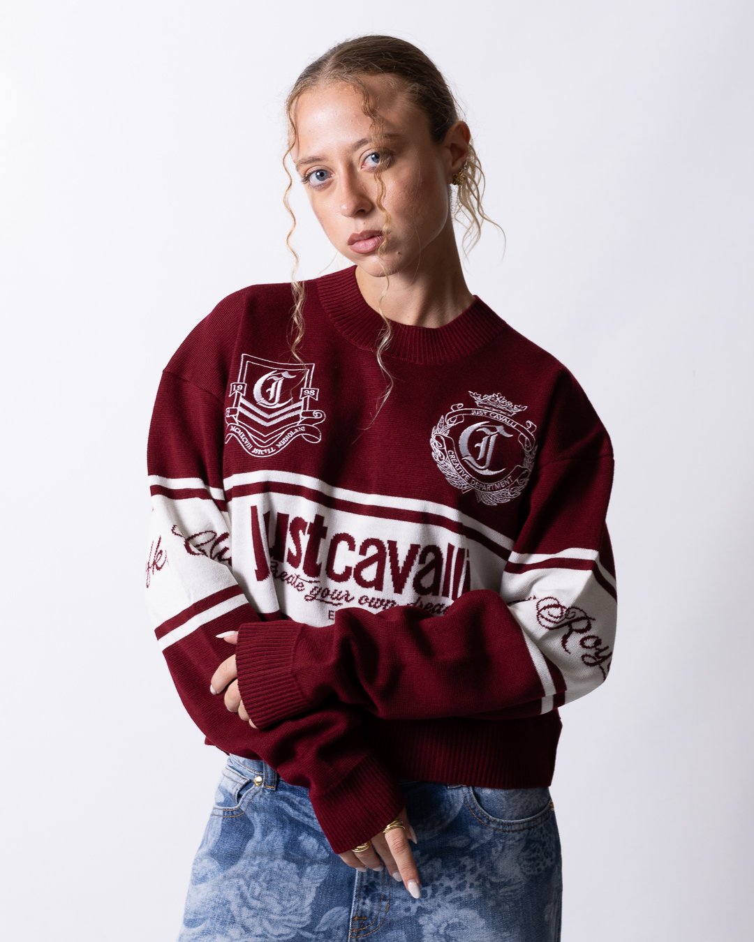 Maglia Just Cavalli "Blend Jacquard Logo" donna