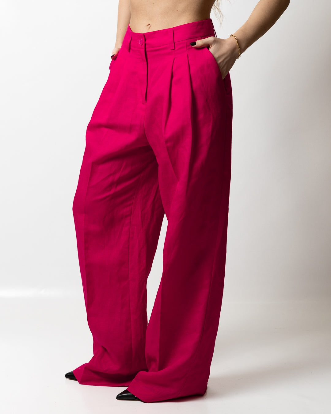 Pantalone Twinset Actitude in misto lino donna
