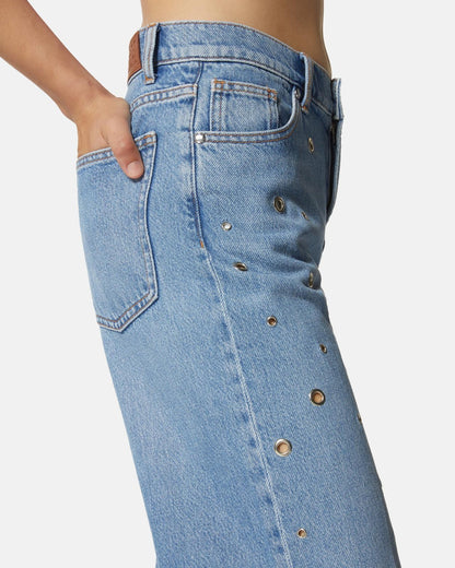 Jeans Silvian Heach a palazzo con anelli in metallo donna