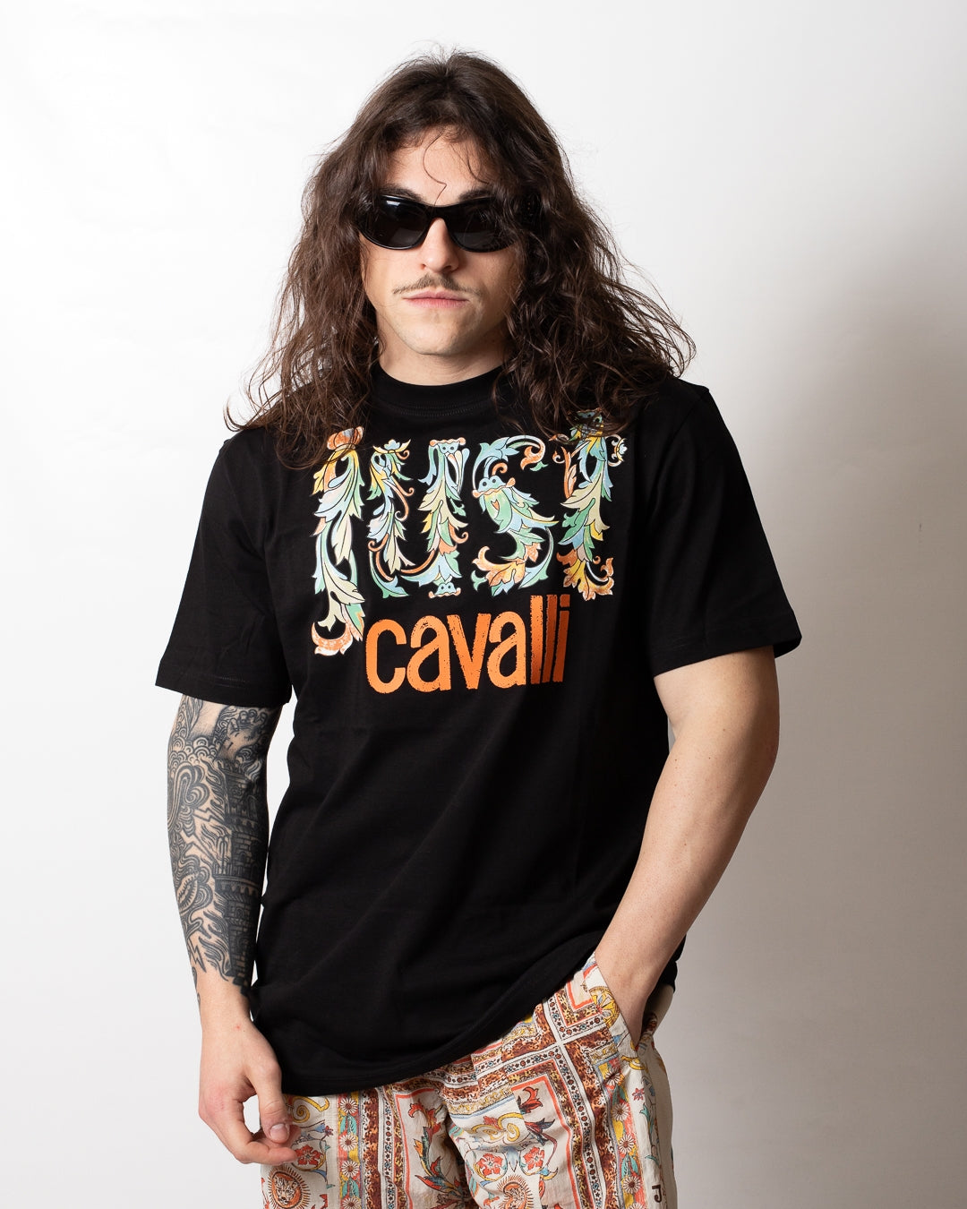 T-Shirt Just Cavalli "Logo Twigs" uomo