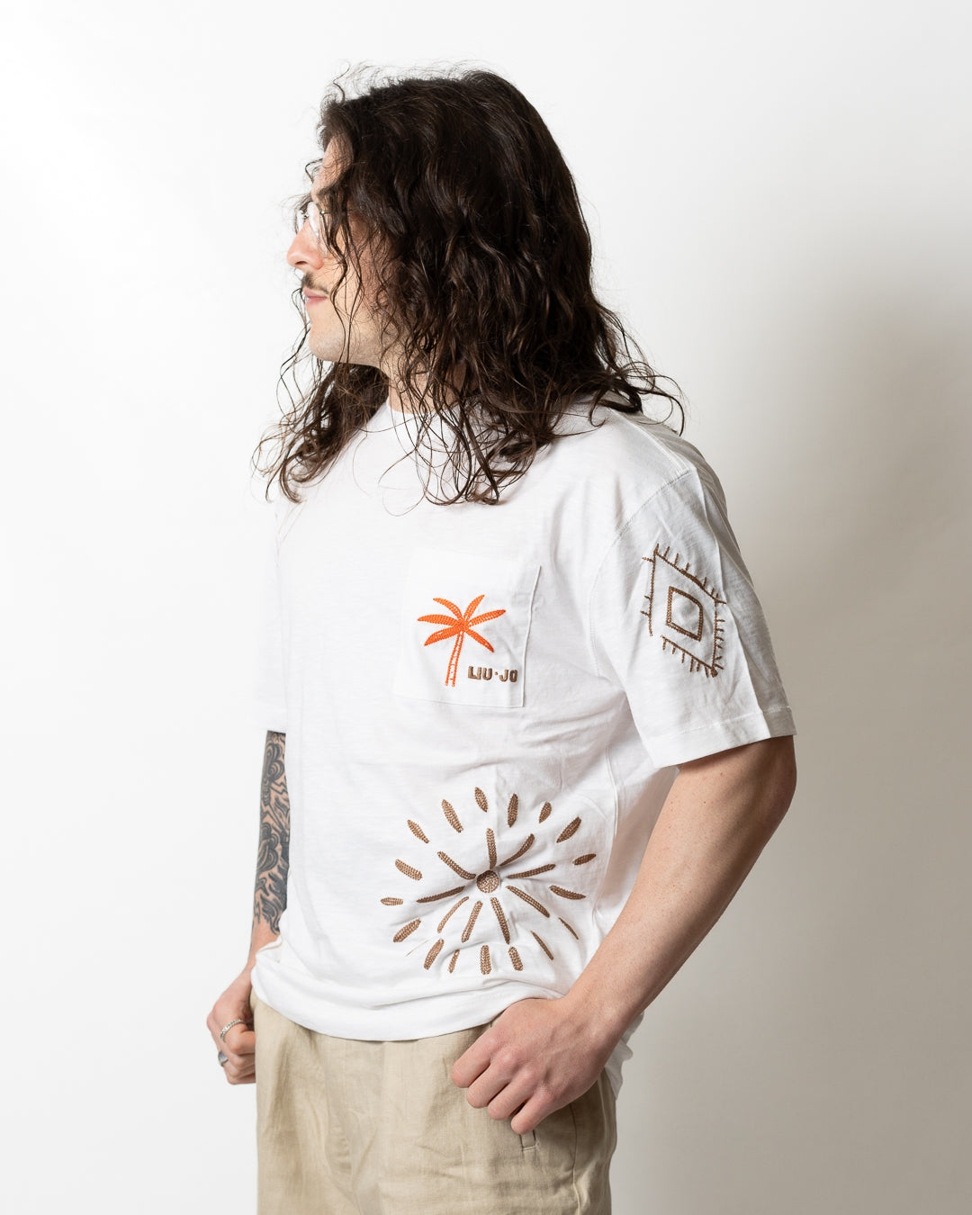 T-Shirt Liu Jo ricamata uomo