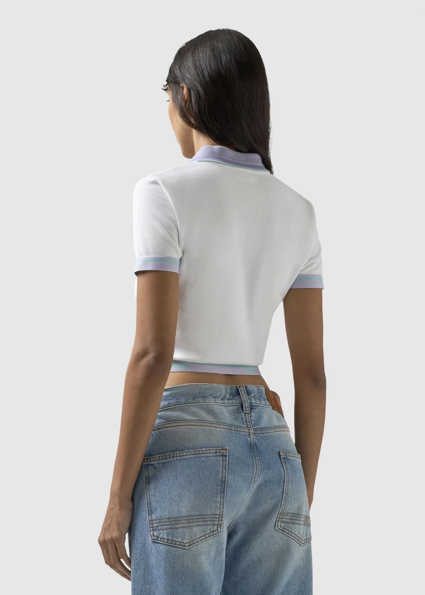 Polo GCDS Essentials cropped "Logo Tape" donna