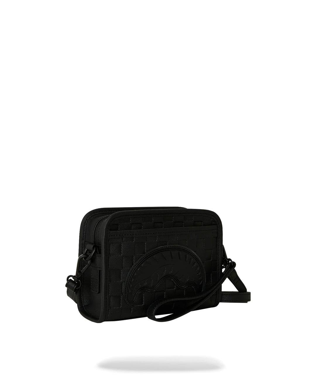 Pochette Sprayground nero RAISED CHECK HANDBAG con tracolla e polsino 