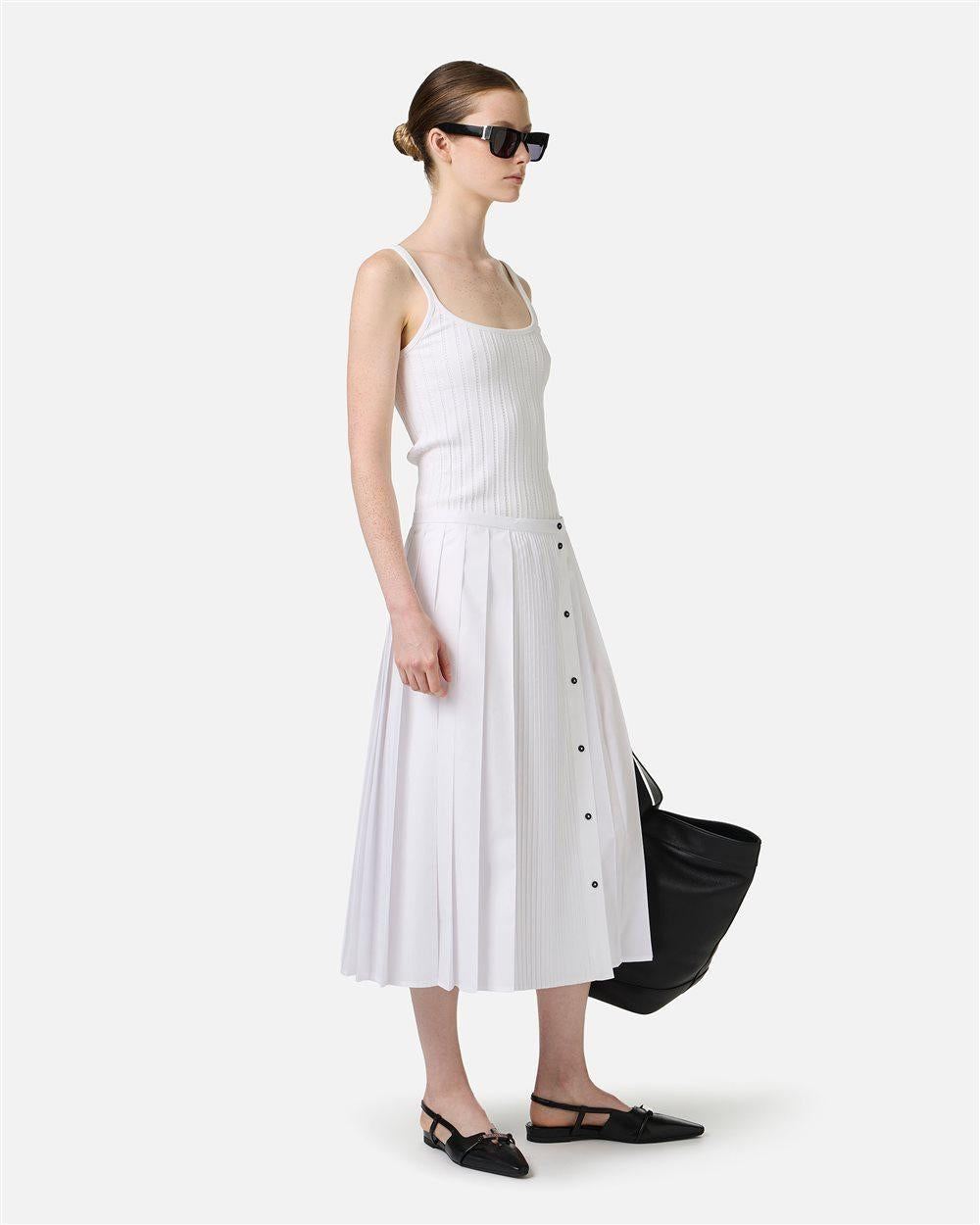 Gonna Iceberg plissettata con bottoni donna