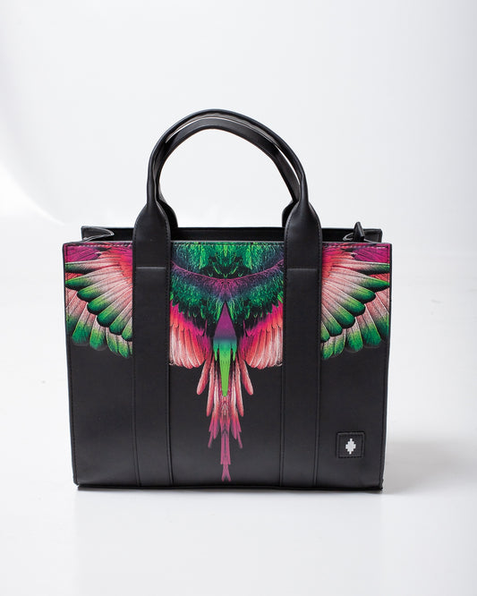 Borsa Marcelo Burlon in ecopelle shopping bag wings colorfull donna