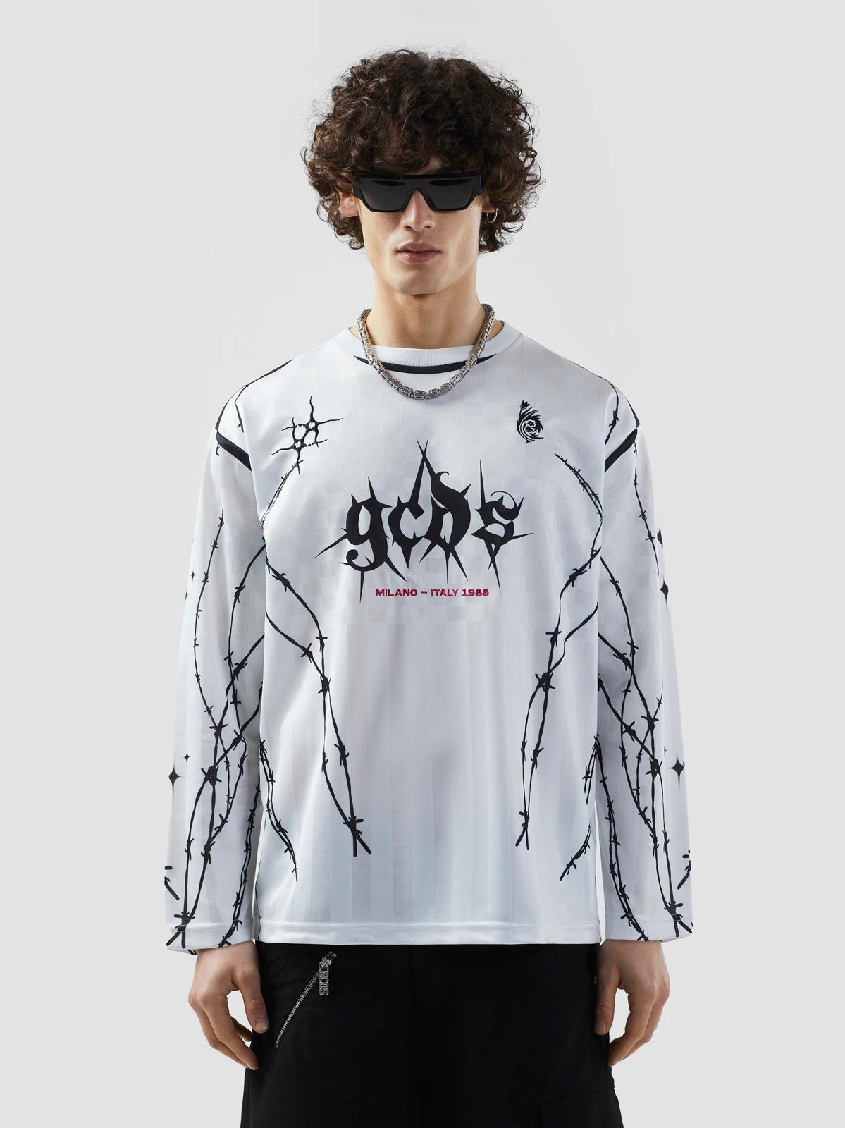 Maglia GCDS a maniche lunghe "Logo Spikes" uomo