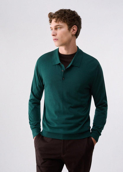 Maglia polo Liu Jo girocollo in lana con logo metallico