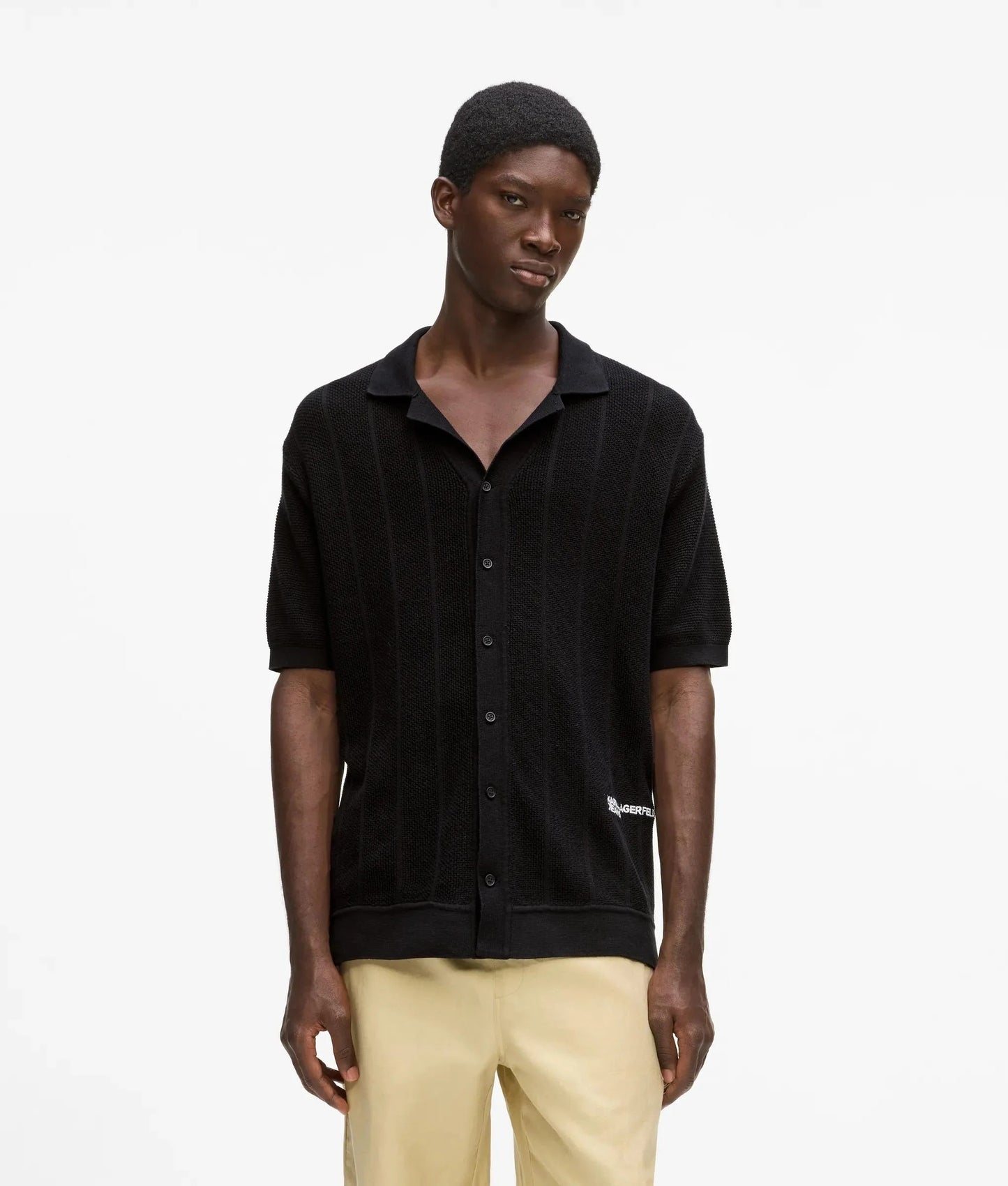Camicia Karl Lagerfeld Jeans in maglia traforata uomo