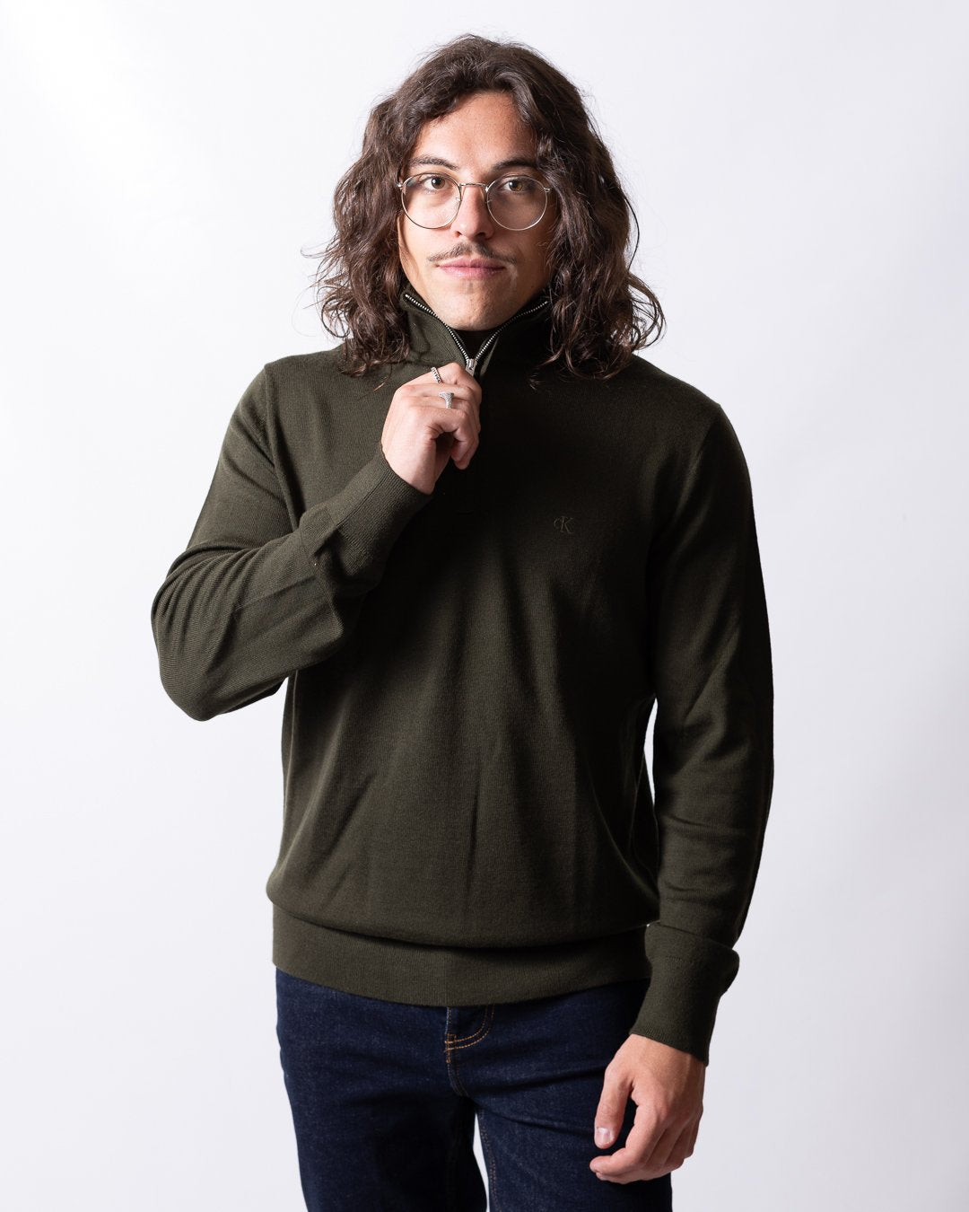 Maglia Calvin Klein mezza zip in lana uomo