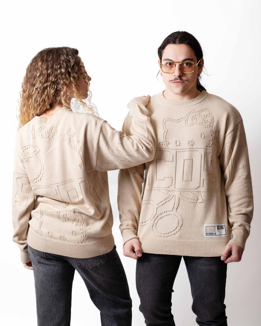 Maglia GCDS x Hello Kitty girocollo con grafiche traforate uomo