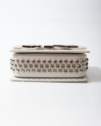 Borsa John Richmond white pitonata con maxi placca donna