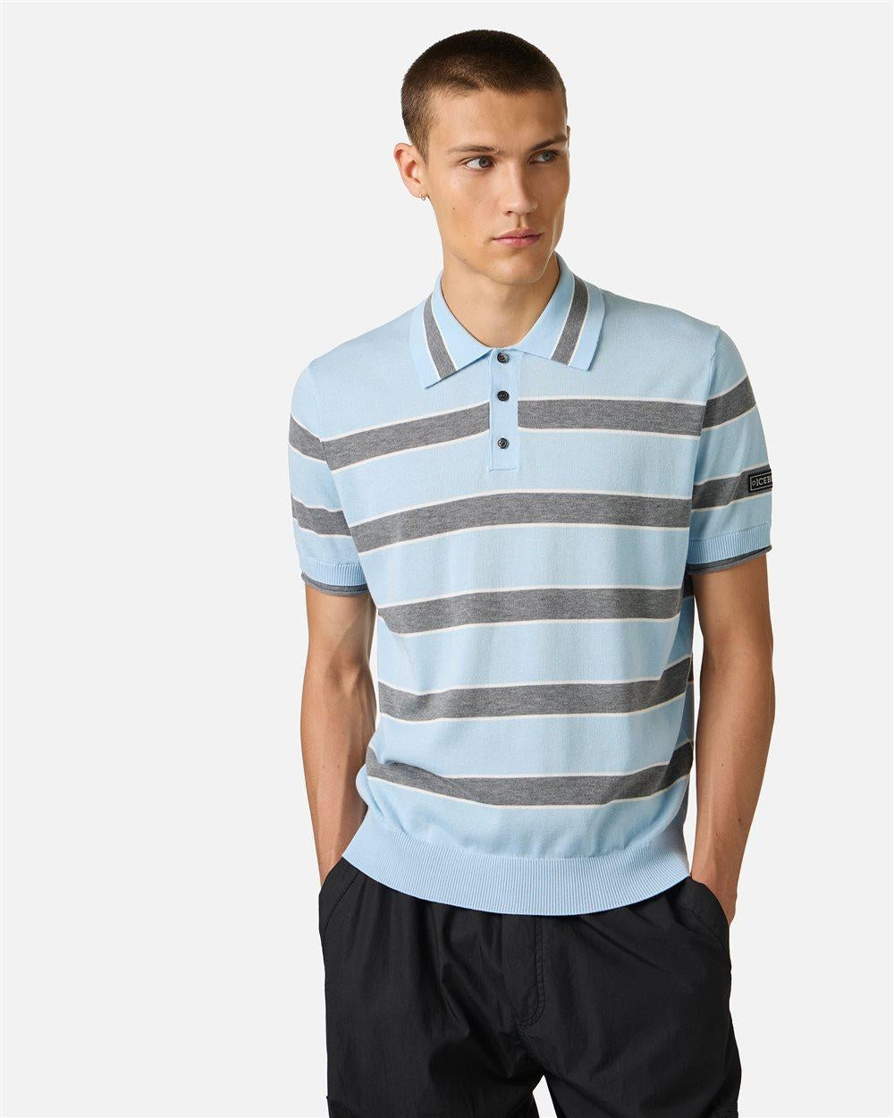 Polo Iceberg in maglia di cotone con colletto a contrasto