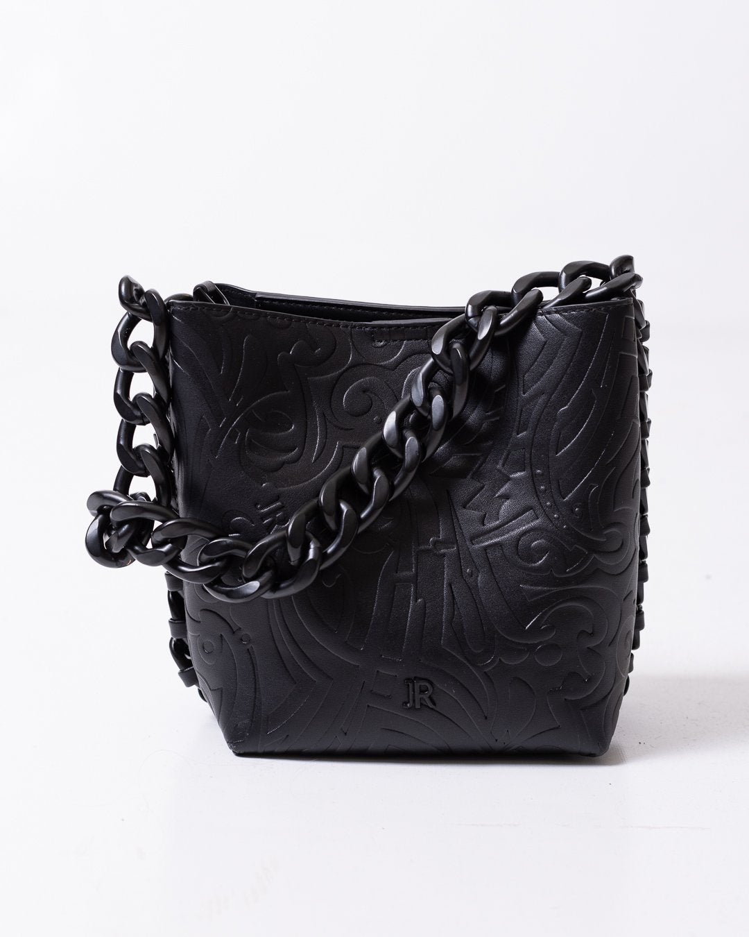 Borsa John Richmond con incisioni, rilievi e logo "JR"