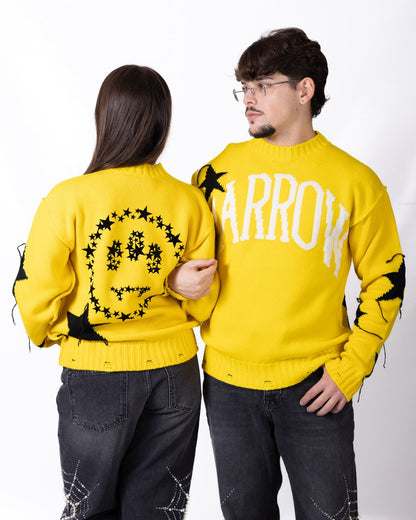 Maglia Barrow in lana girocollo con stelle e rotture