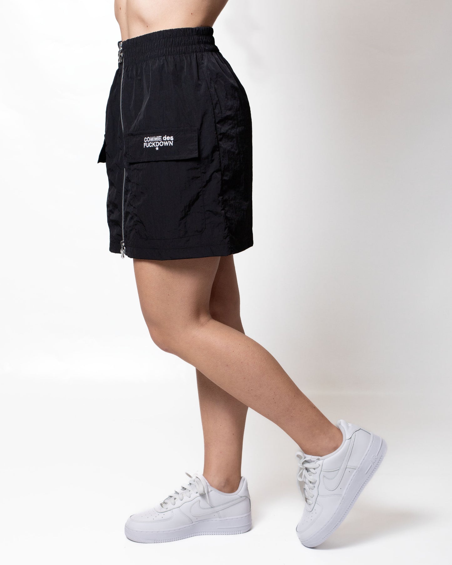 Gonna Comme des Fuckdown cargo in nylon donna