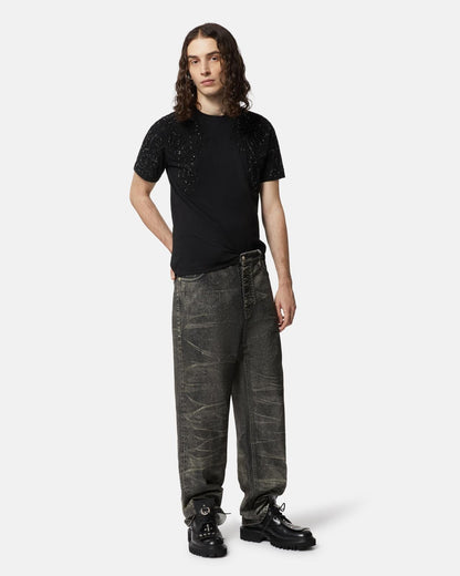 T-Shirt John Richmond con ricami e strass uomo