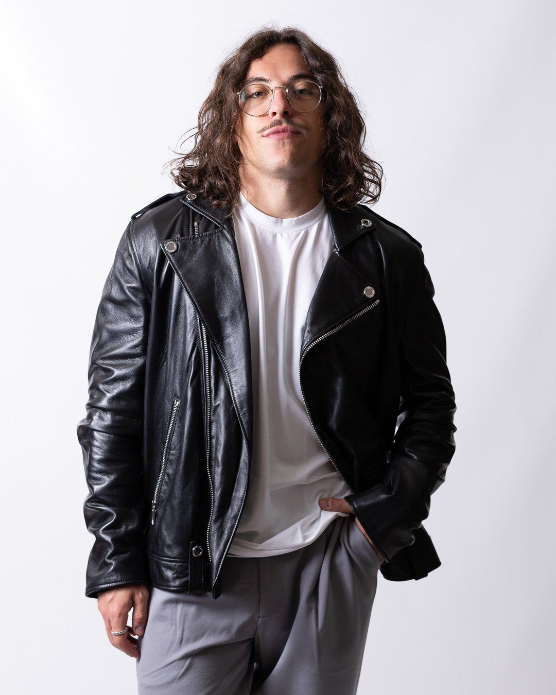 Giubbotto Richmond X biker in vera pelle uomo