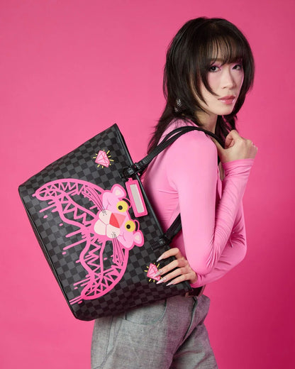 Borsa Sprayground nero "Pink Panther: drippy diamons tote"