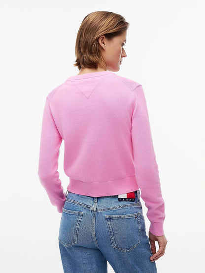 Maglia Tommy Jeans girocollo "Logo Flag" donna