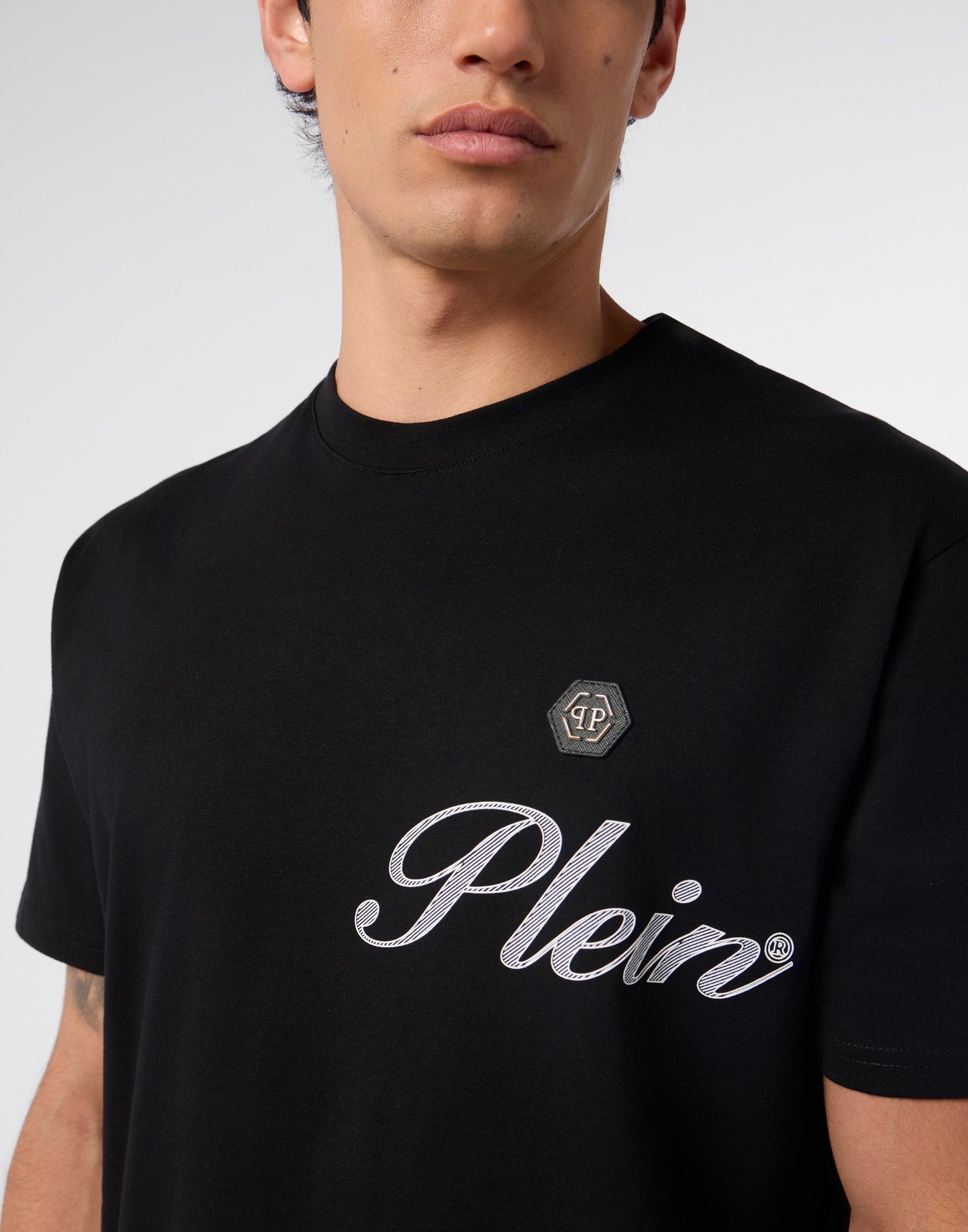 T-Shirt Philipp Plein con logo signature e applicazione