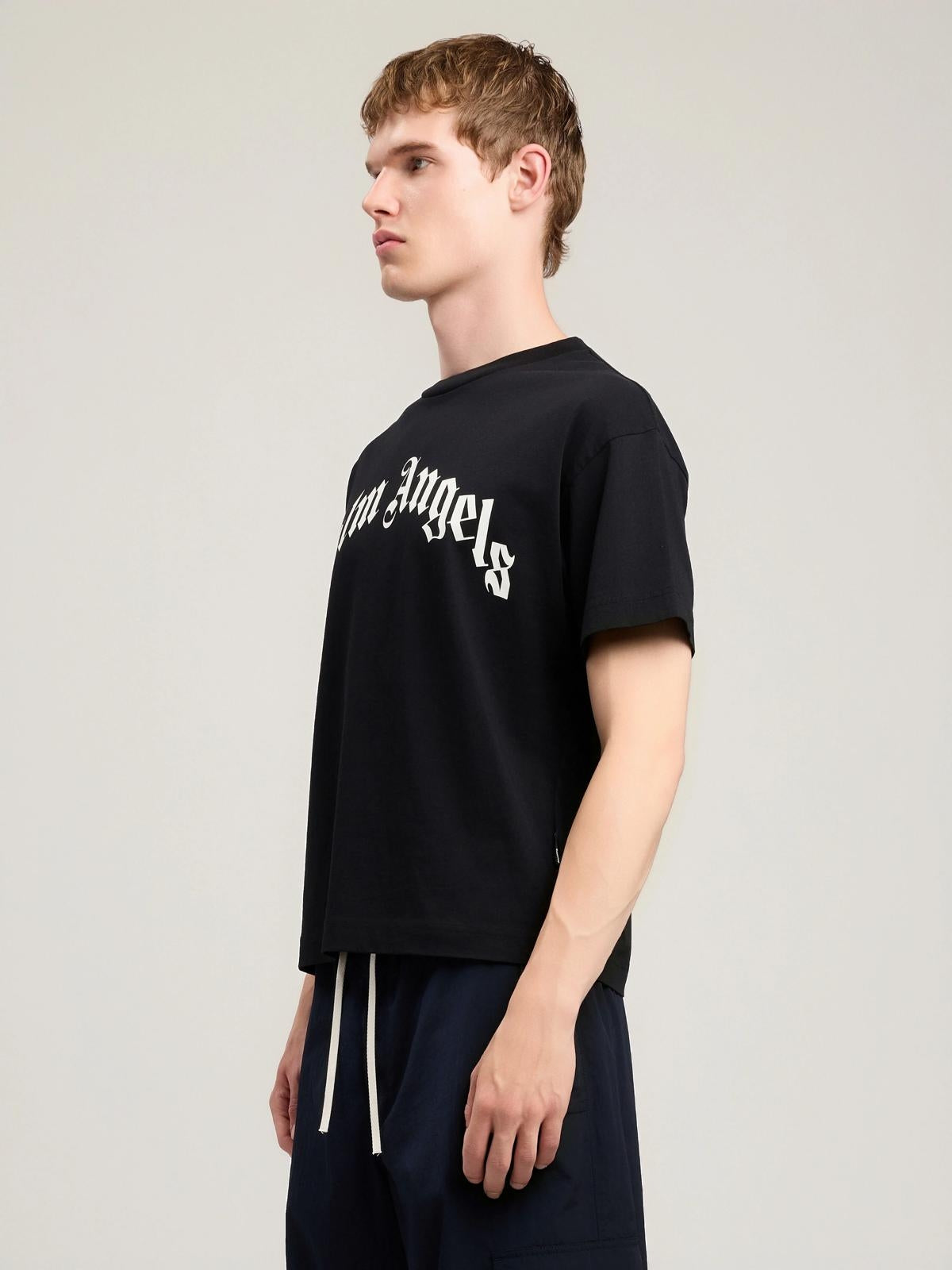 T-Shirt Palm Angels "Curved Logo Regular" uomo