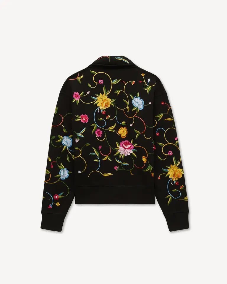 Felpa polo Kenzo Paris mezza zip e ricami