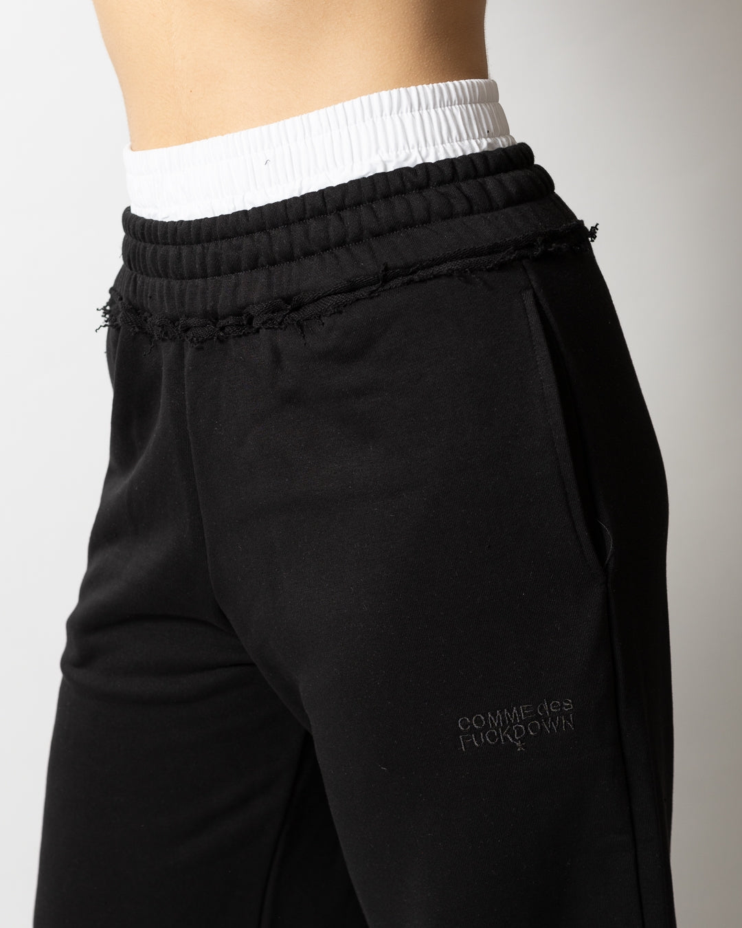 Pantalone Comme des Fuckdown in felpa con doppia fascia donna