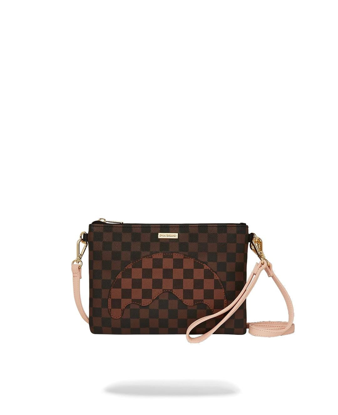 Pochette Sprayground marrone boujee strap clutch con tracolla