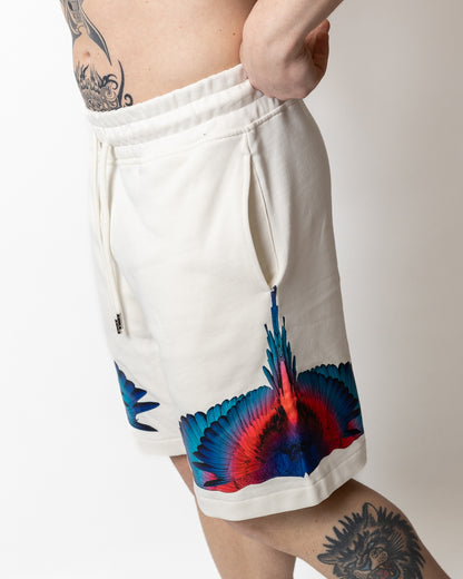 Bermuda Marcelo Burlon in felpa "Icon Wings" uomo