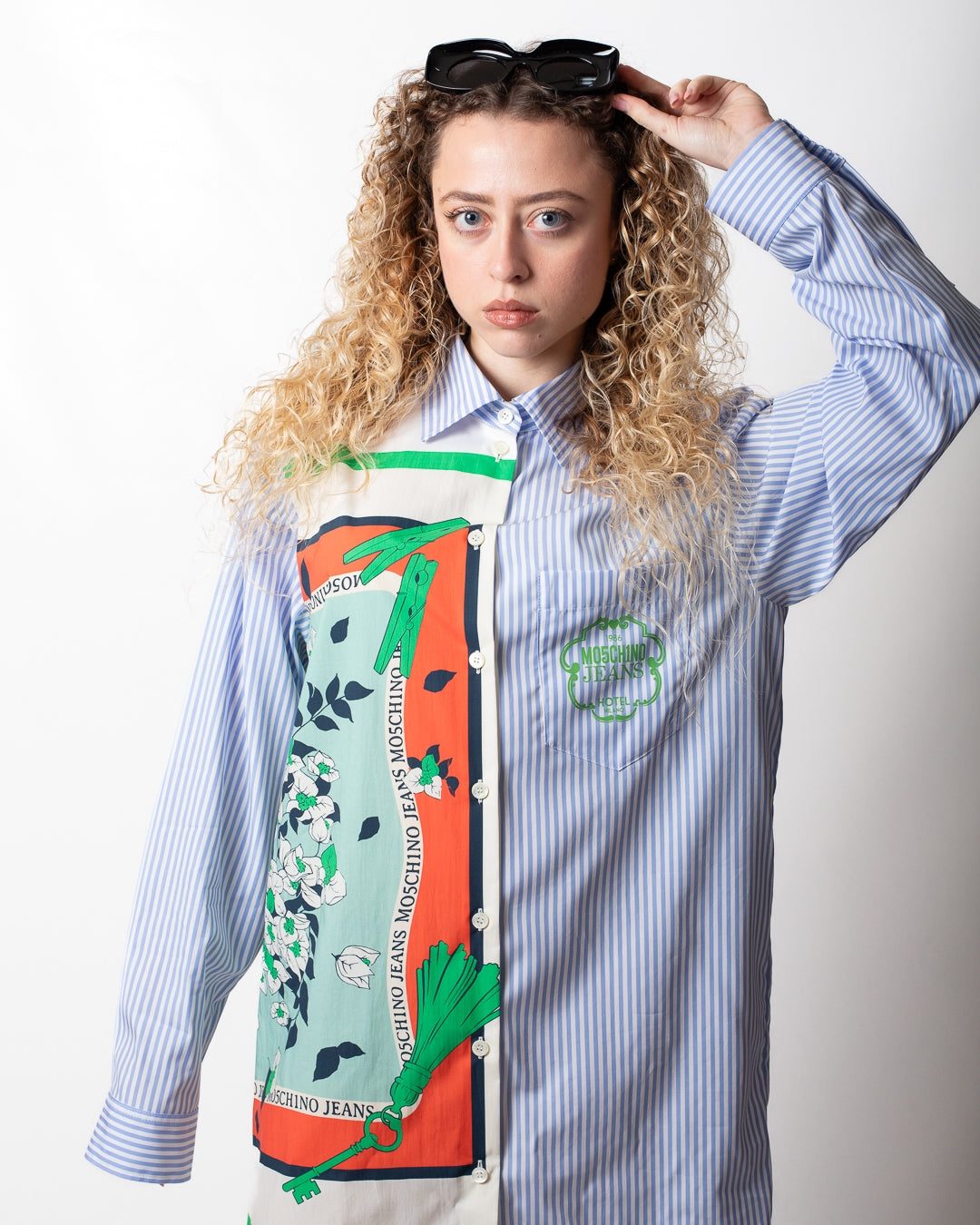 Abito Moschino Jeans a camicia con stampa donna