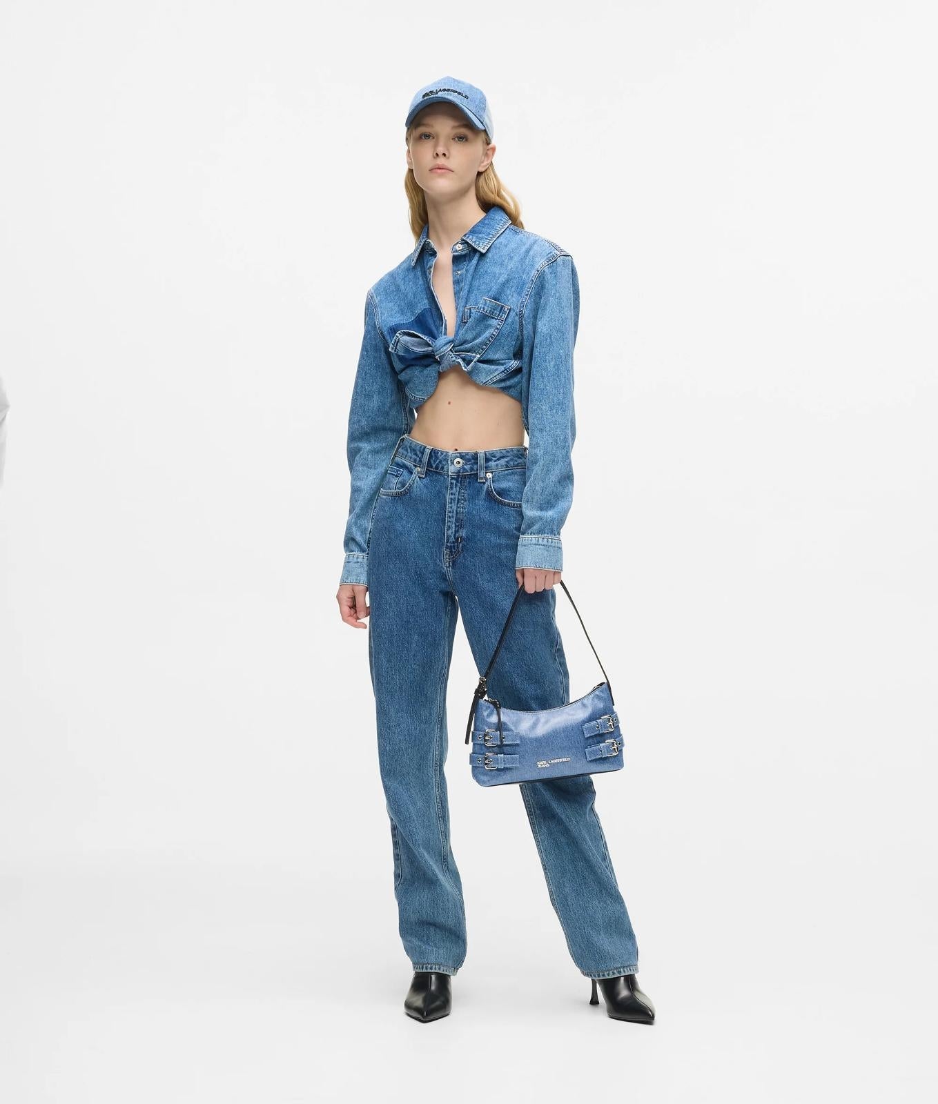 Borsa Karl Lagerfeld Jeans con stampa effetto jeans donna