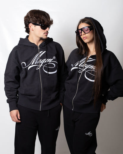 Felpa MSGM fullzip con logo signature ricamato
