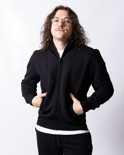 Felpa Colmar fullzip texturizzata a collo alto uomo
