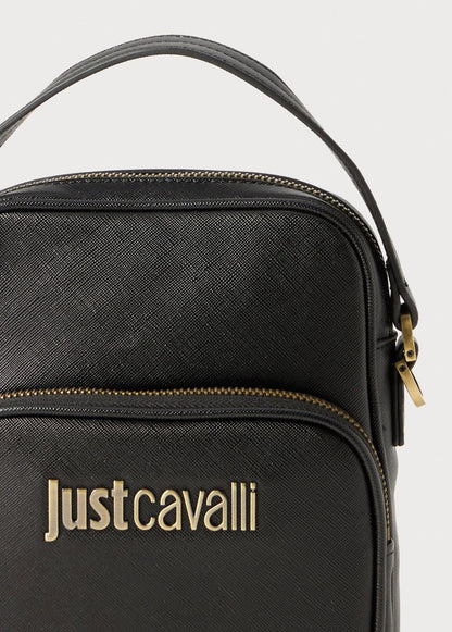Tracolla Just Cavalli "Metal Lettering" in pelle saffiano uomo