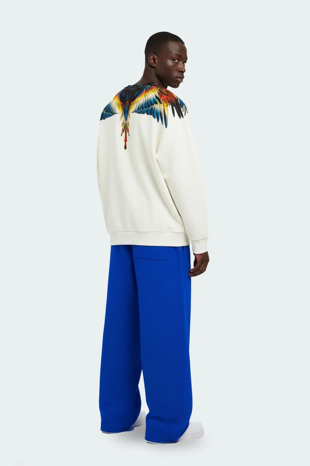 Felpa Marcelo Burlon "Wings White" girocollo uomo
