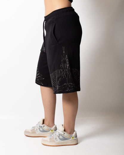 Bermuda Marcelo Burlon in felpa "Iconic Wings" donna