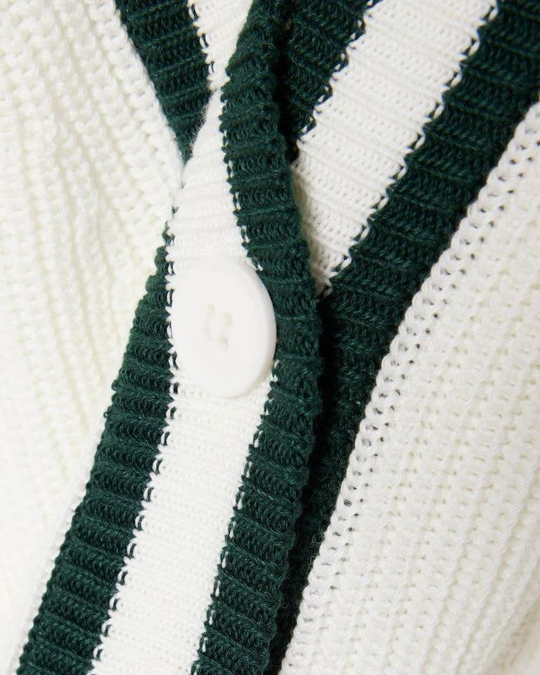Cardigan Lacoste in lana con logo gommato e profili a contrasto