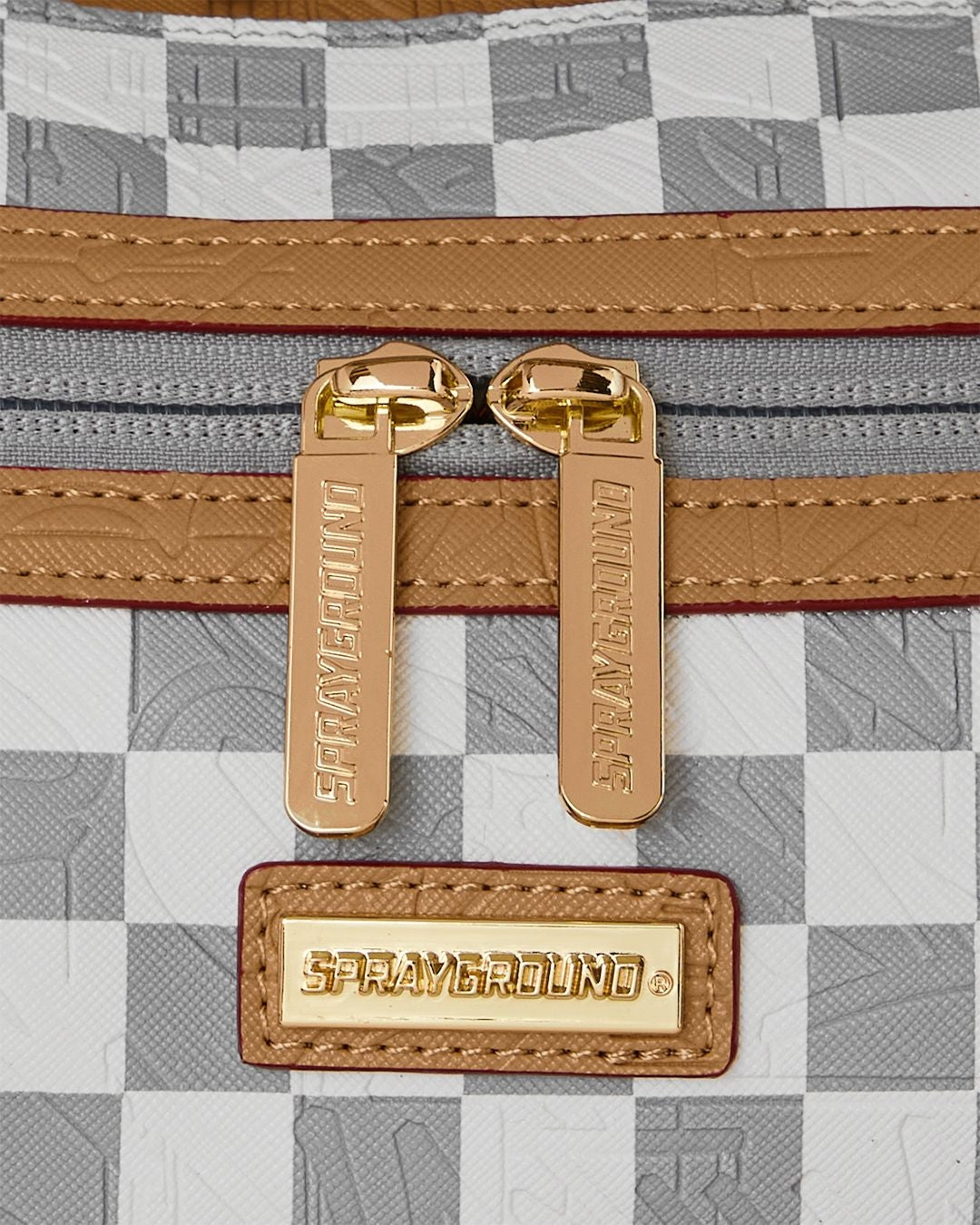 Borsa Sprayground bianco EMBOSSED CREAM CHECK MINI DUFFLE