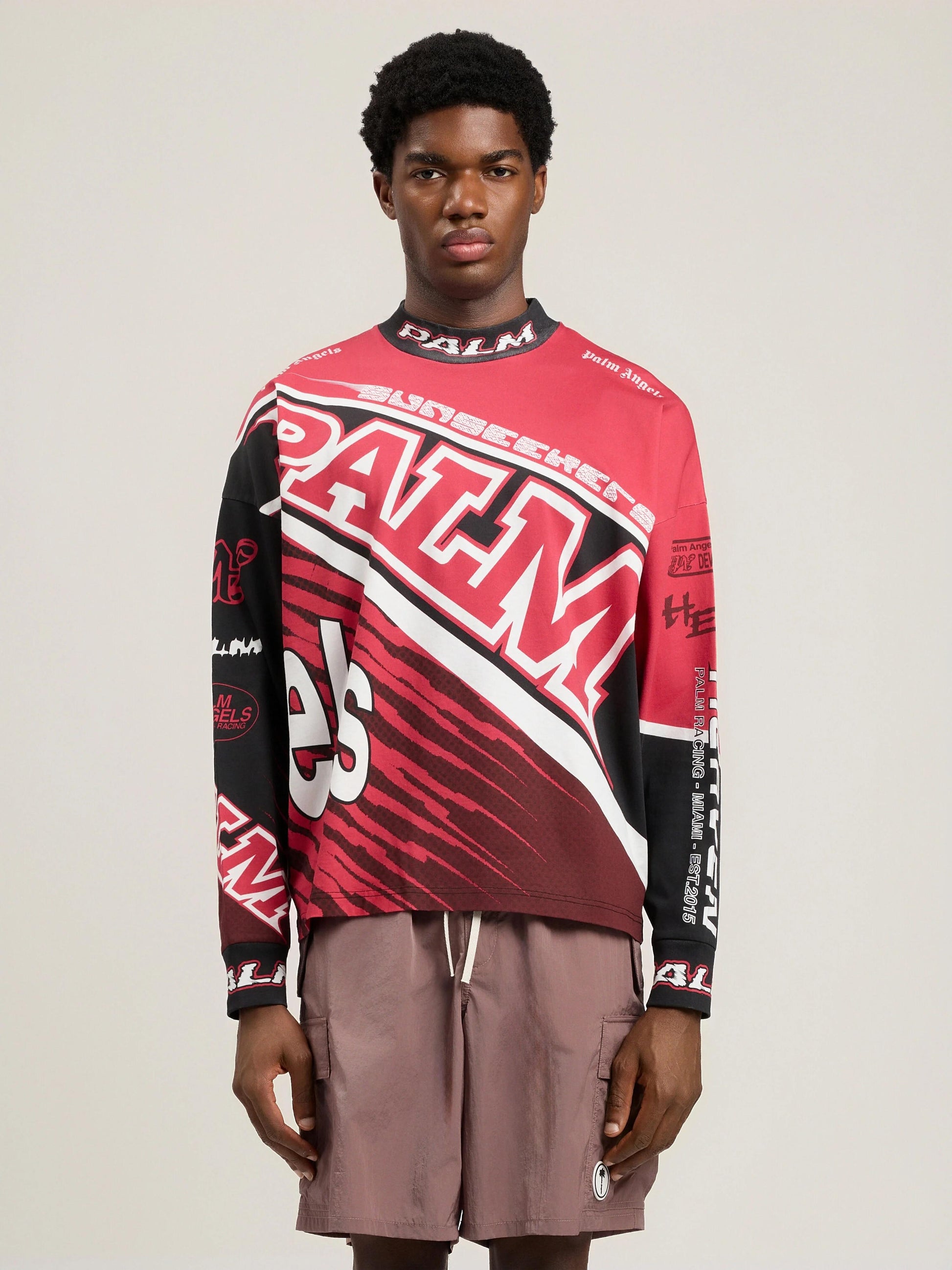 T-Shirt Palm Angels loose fit "Racing" uomo