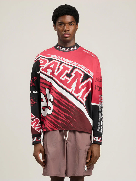 T-Shirt Palm Angels loose fit "Racing" uomo