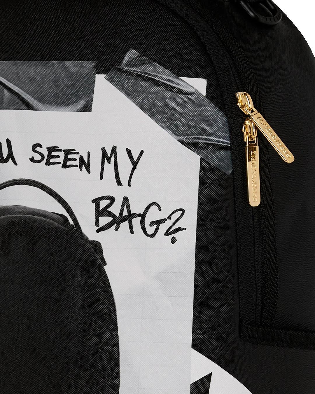 Zaino Sprayground nero "Missing bag flyer on bag backpack"