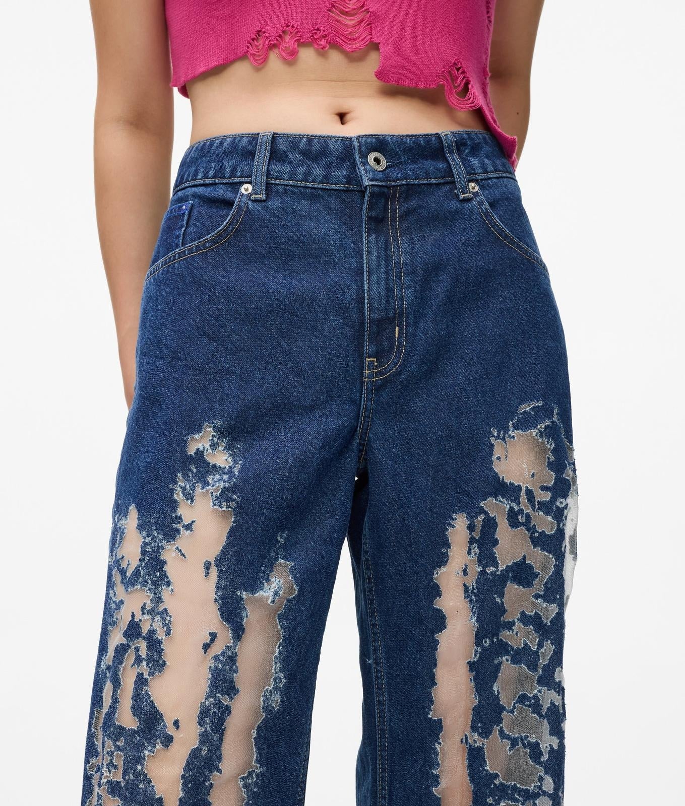 Jeans Karl Lagerfeld Jeans con dettagli trasparenti donna