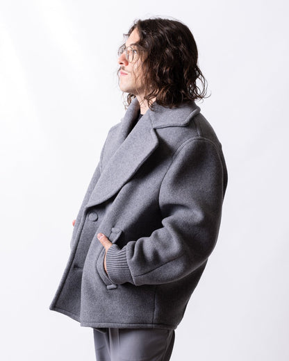 Cappotto Moschino doppiopetto in misto lana uomo