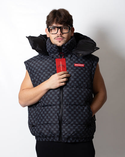 Giubbotto Sprayground puffer con cappuccio e maniche staccabili