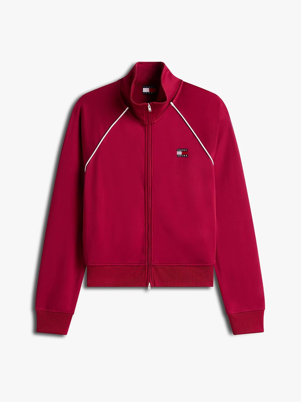 Felpa Tommy Jeans fullzip in acetato "Badge Track" donna
