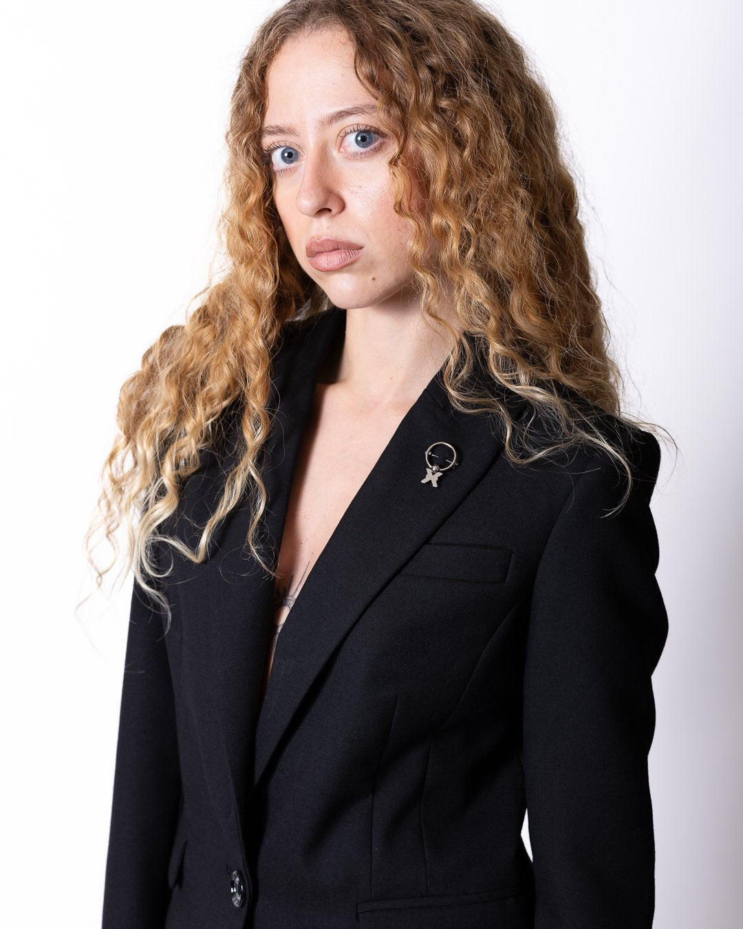 Giacca Richmond X in lana con maxi grafica sul retro in perline e ricami