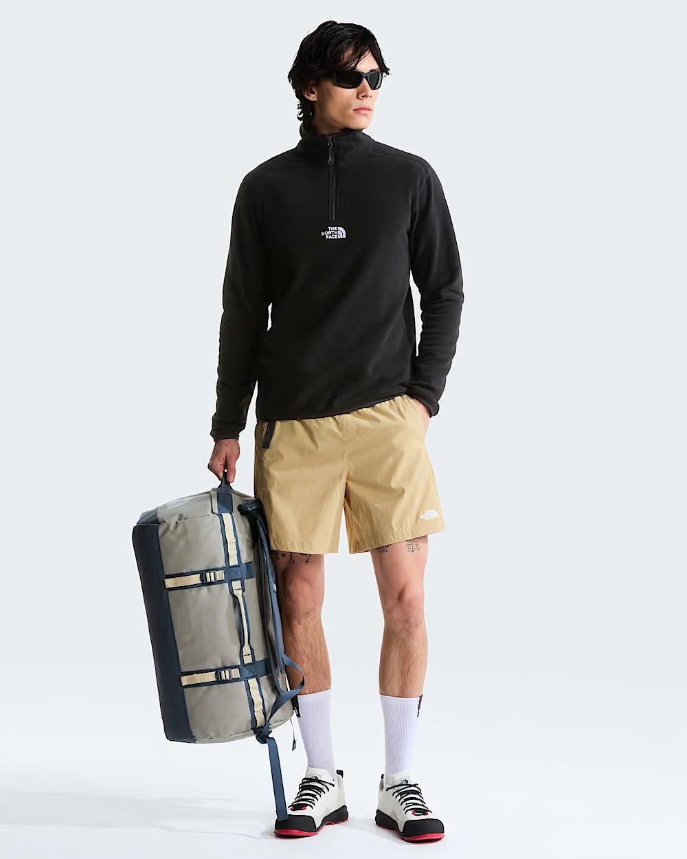 Felpa The North Face con logo ricamato e mezza zip