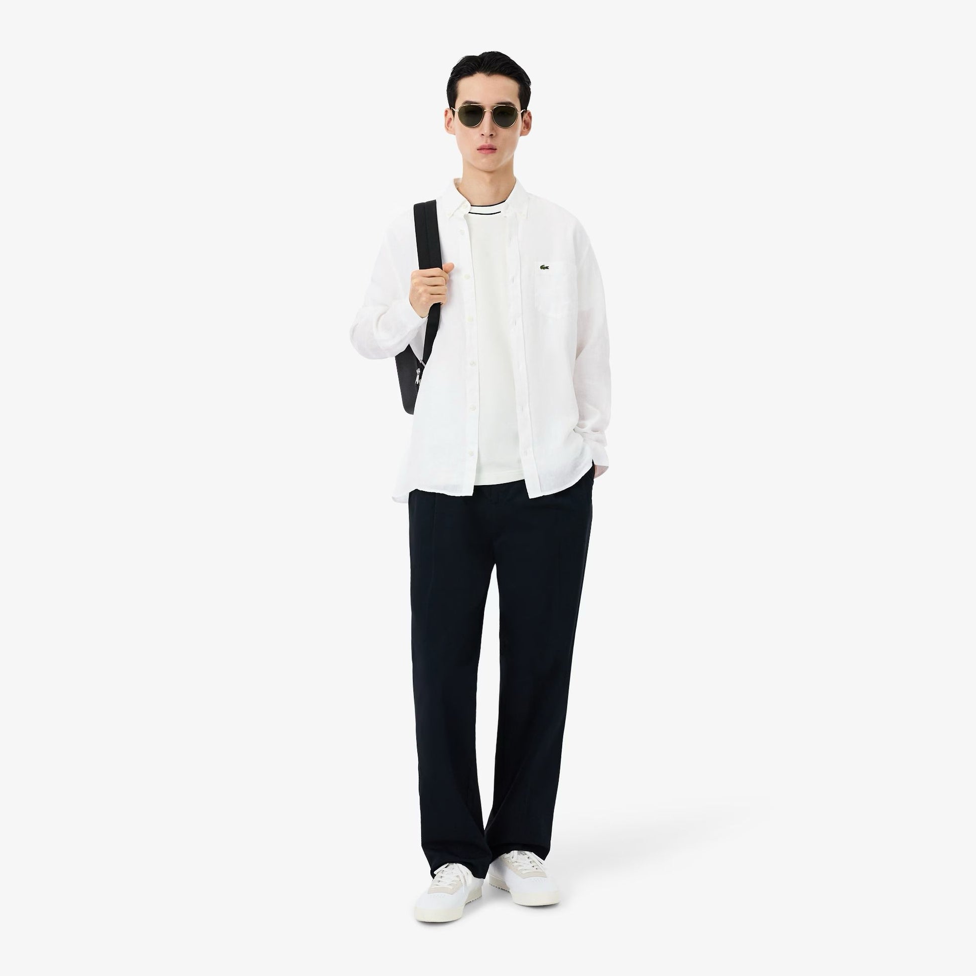 Camicia Lacoste regular in lino uomo