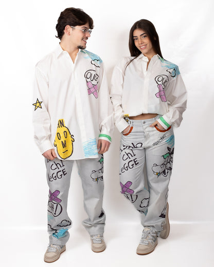 Camicia Moschino con stampa disegno