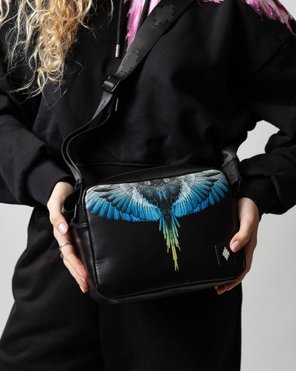 Tracolla Marcelo Burlon in ecopelle "Icon Wings Royal" logato